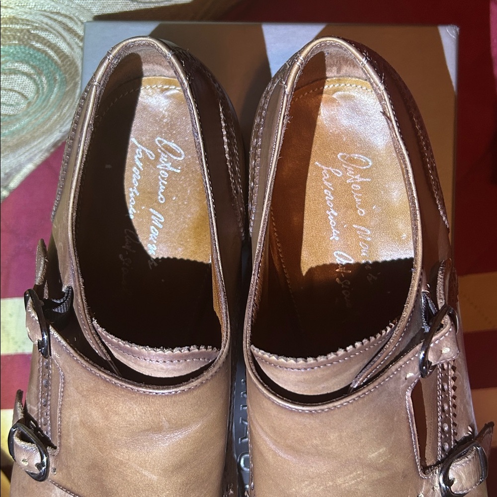 Antonio Maurizi brown double monk strap size 12 EUC in box - Picture 11 of 11